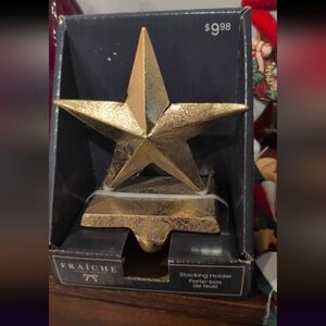Fraiche Holiday Gold Star Stocking Holder
